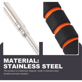 Namvo Stainless Steel Telescopic Flagpole Durable Portable Handheld Teaching Extendable Guide Flag Pole with Anti-Slip Grip for Tour Guides Teachers (32cm)