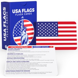 USA Flags Flash Cards for Kids and Adults – 71 United States and Territory Flags with Names and Facts – Educational Geography Learning Cards for Classroom Homeschool Teachers and Students by Briston