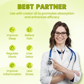 Castor Oil Pack Wrap, 8PCS Castor Oil Pack Wrap Organic Cotton, Castor Oil Pack with Adjustable Elastic Velcro Straps, Reusable Castor Oil Pack for Neck Waist Chest Knee Elbows, Gift for Women