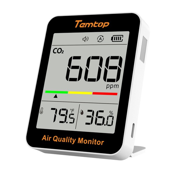 Temtop CO2 Monitor Indoor air Quality Monitor Portable CO2 Detector CO2, Temperature, Humidity Home, Office or School