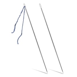 VEKXAR 2PCS 12 Inch Sewing Needles, Large Eye Needles for Sewing Professional Long Upholstery Needles for Home Crafts Projects Doll Making Tufting