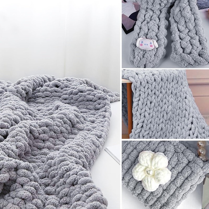 YushengTai Thick Wool, Pack of 2, 500 g, Light Grey