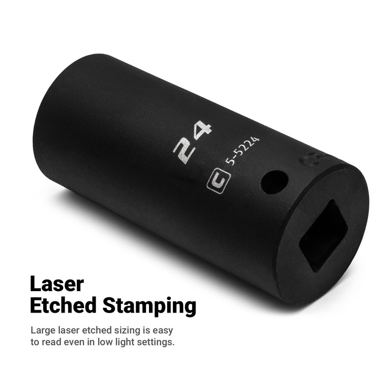 Capri Tools Deep Impact Socket, 1/2-Inch Drive, 6-Point, Metric (36