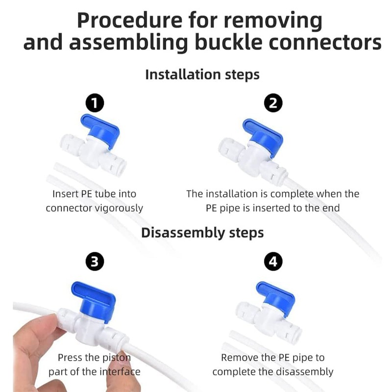 Water Filter Hose 1/4, Water Inlet Pipe Universal Connection Set,