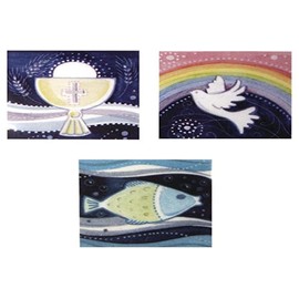 Rayher 31530000 Wax Designs, Christian Themes, Chalice, Dove, Fish, 3 Pack, 4 x 4 cm.