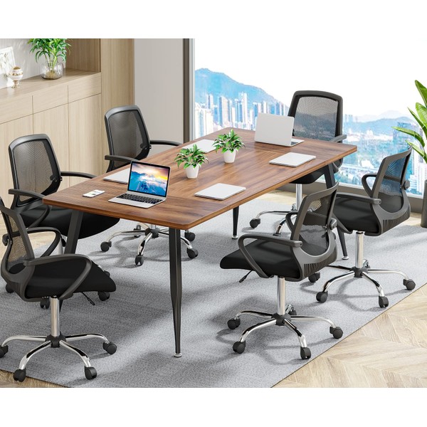Tribesigns 6FT Conference Table, Rectangular Meeting Room Tables, Modern Industrial