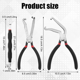BOXOB 3pcs Electrical Disconnect Pliers, 3 Styles Curved and Straight Automotive Electrical Hose Disconnect Pliers with Connector Separator Fuel Line Tool for Push Tab Style Plugs