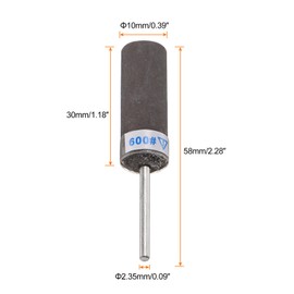 sourcing map 5pcs Abrasive Sandpaper Rolls 600 Grit 2.35mm Shank Sanding Drums Sleeves Cylinder Grinding Head for Woodworking Glass Metal Polishing