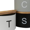 Harbour Housewares Stackable Tea Coffee Sugar Canisters with Bamboo Lids