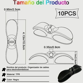 Juego de 10 Organizador de cables electrodomesticos,Soporte Para Cable De Cocin,Adecuado para almacenamiento y organización de cables en Hogar Oficina la cocina,el dormitorio y la sala de estar(Negro)