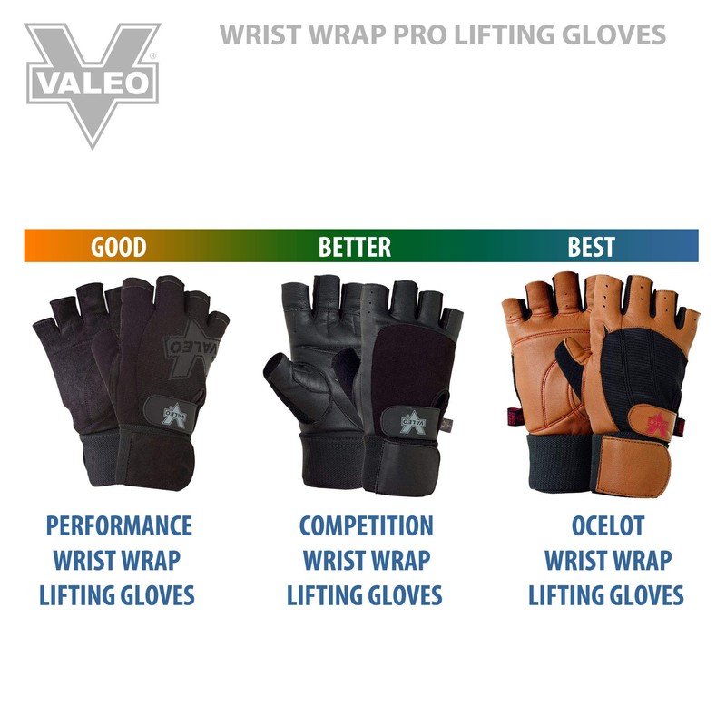 Valeo Wrist Wrap Padded Ocelot Lifting Gloves, Gym Gloves, Workout
