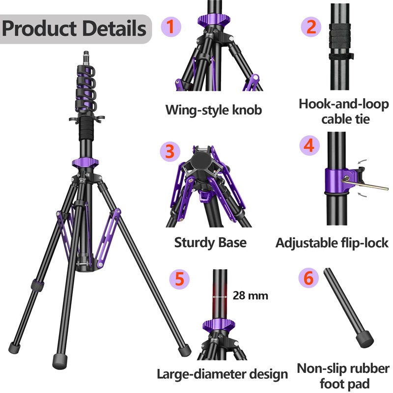 FreeSea Aluminum Photography Light Stand, 20" Foldable Flip Locks Tripod