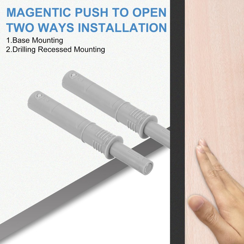 sourcing map 2 Pcs Magnetic Push Latches for Cabinet Door,