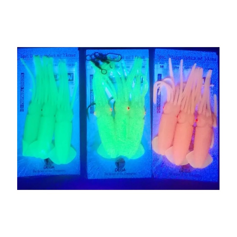 Dega by Jenzi Cod Rigs Rubber Octopus 3 Arms Luminous