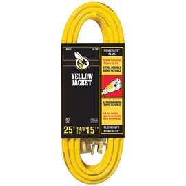 Coleman Cable 2886 Yellow Jacket 25' 15A 14/3 Heavy Duty Extension Cord 6753149