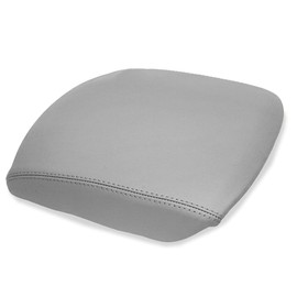G-PLUS Gray Leather Center Console Lid Armrest Cover Fit 2009-2015 Replacement for Honda Pilot (Leather Skin Only)