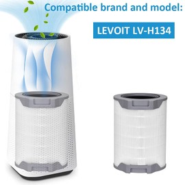 Kaulolado Lv-h134 replacement filter, Filter Activated Carbon Filter, Compatible with LEVOIT H134-RF, 3-in-1 True Filters LV-H134-RF, 1 Pack