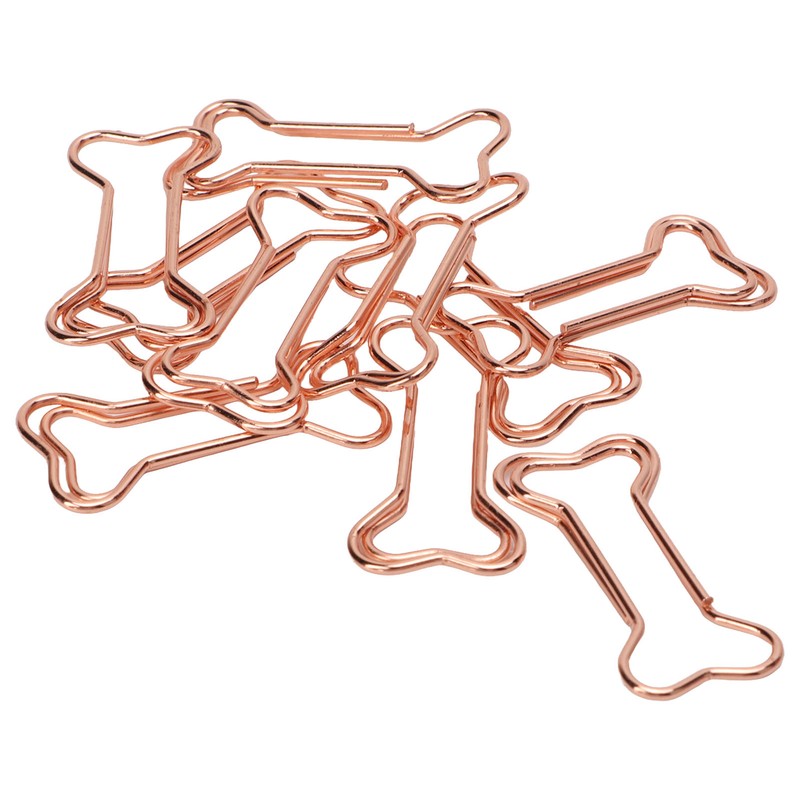 100pcs Shaped Paper Clips Electroplating Rose Gold Series Metal Portable