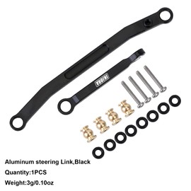 INJORA Steering Rod Tie Links for SCX24 Gladiator Bronco C10 JLU Deadbolt B17 1/24 RC Crawler, Aluminum（Black）