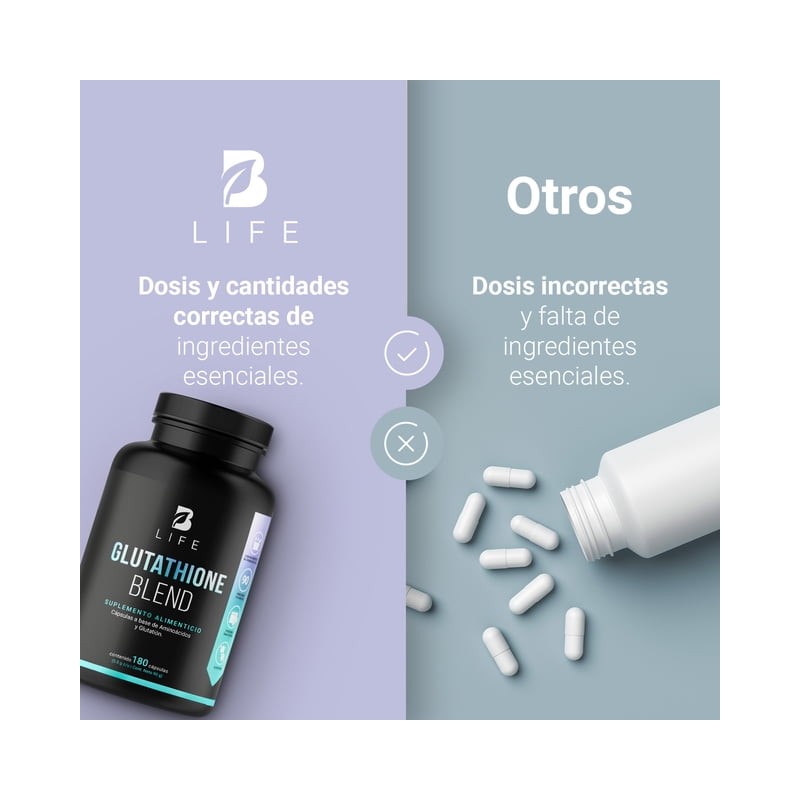 Glutatión de 180c Con Precursor de Glutatión B Life