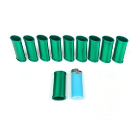 Blank Metal Lighter Case Customizable Reusable Lighter case for Regular Bic J6 lighters - 10 Pack (Green)