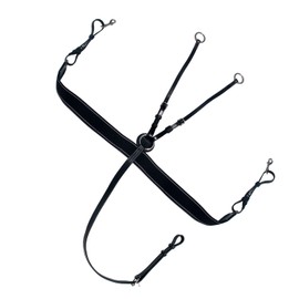 Exion Elastic Jumper Breastplate for Horses | Vegetable-Tanned Leather with Elastic Shoulder Inserts | Stainless Steel Hardware | Adjustable Fit | Includes Running Martingale Attachment