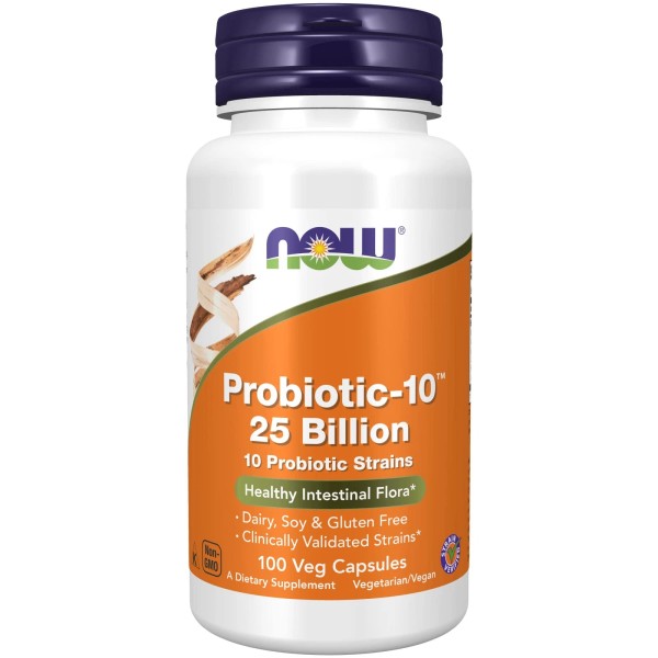 NOW Probiotic 10 Supplement 100 Count 10 Strains 25 Billion