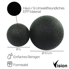 Vision Massageball-Set I 6+10cm I umweltfreundliches & langlebiges Material I Selbstmassage für Faszien I Lösen von Verspannungen I Triggerpunkt-Therapie I schelle Regeneration I von Profis empfohlen