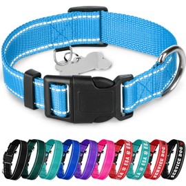 TECEUM - Collar para perro azul cielo - Collar para todas las razas y tamaños de gatos y perros - L