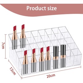 Nivofu Organizador de Pintalabios Acrílico Transparente con 40 Compartimentos, Rejillas Brillo de Labios, Cajas de Maquillaje de Escritorio, Soporte para Lápices Labiales Brillo de Labios Rímel