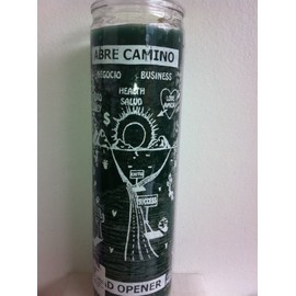 Road Opener (Abre Camino) 7 Day 1 Color Unscented Green Candle in Glass