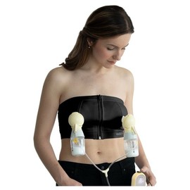 Medela Easy Expression Bustier Hands Free Pumping Bra BLACK Size L Large