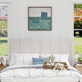 Yongchuang King Headboard for King Size Bed Upholstered Linen Headboard Panels Adjustable Height Grayish White