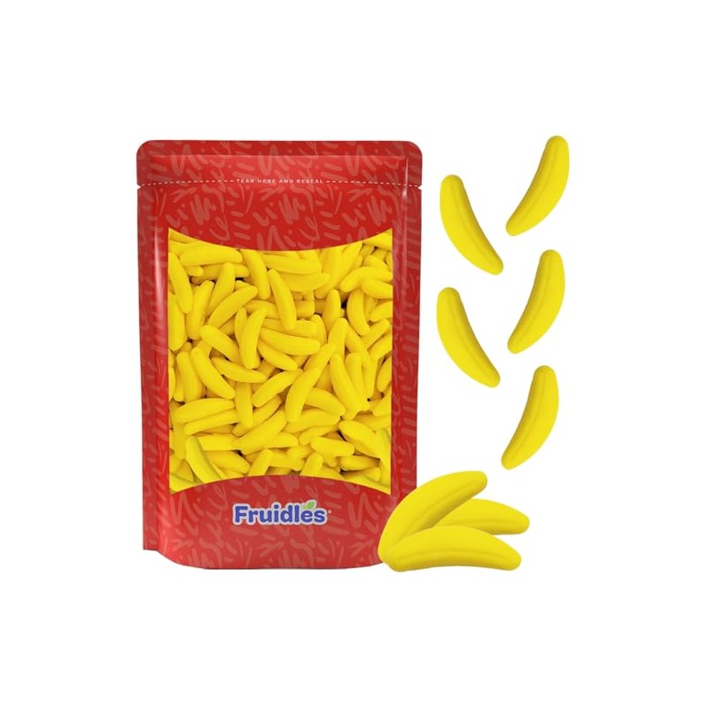Fruidles Original Banana Gummy Candy, Delicious Sugar Coated Fruit Flavors