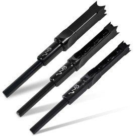 SaferCCTV Square Hole Drill Bit Set for Wood, Bearing Steel Hardness Sharp Mortise Drill Bit 3/4inch, 5/8-Inch, 9/16-Inch Woodworking Mortising Drill Bit-3Pcs