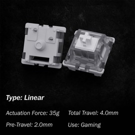 Gateron KS-9 Mechanical Switches for MX Mechanical Gaming Keyboard | 35g Force | Linear | Plate Mounted | SMD 3 Pin RGB Switches for Backlit Keyboard | (120 PCS, Clear)