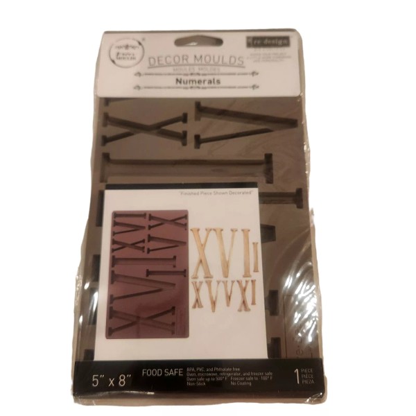 re-design Decor Moulds "Numerals" Food Safe Material Reusable Mold 5x8