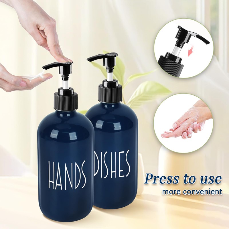Dish Soap Dispenser for Kitchen - 16 OZ Glass Hand