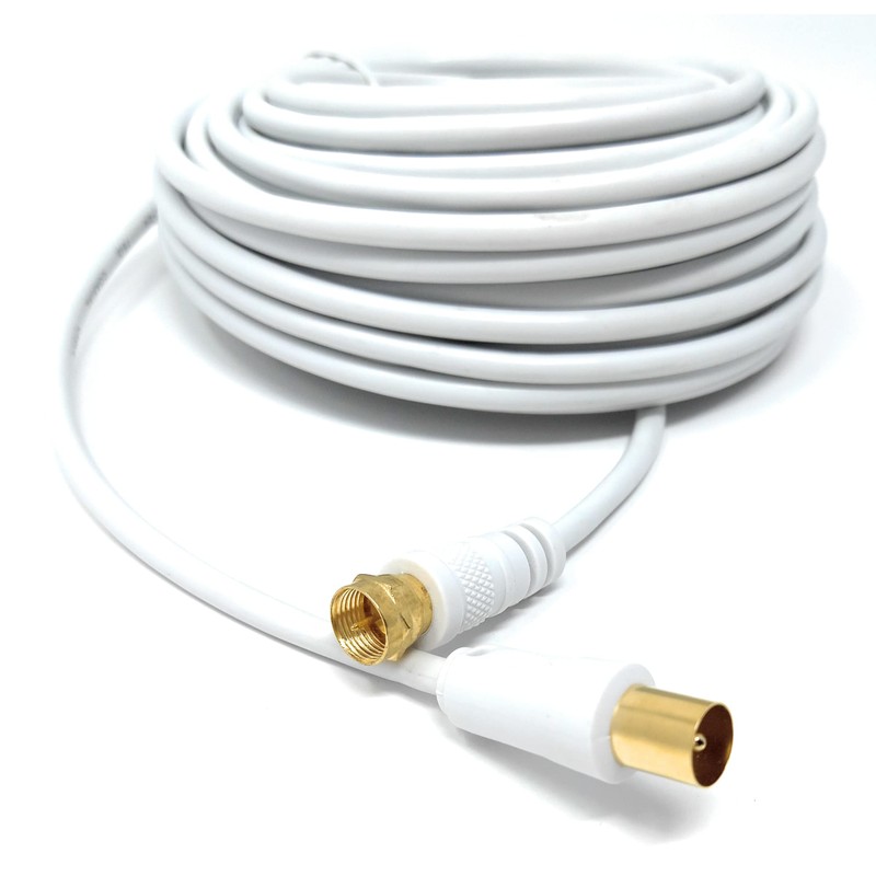 DRUT 15m RF TV Aerial Male to F Type Connector