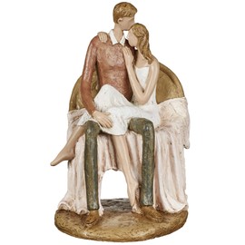 Time Spent Romantic Table Sculpture Man and Woman Embrace 14 Inches High
