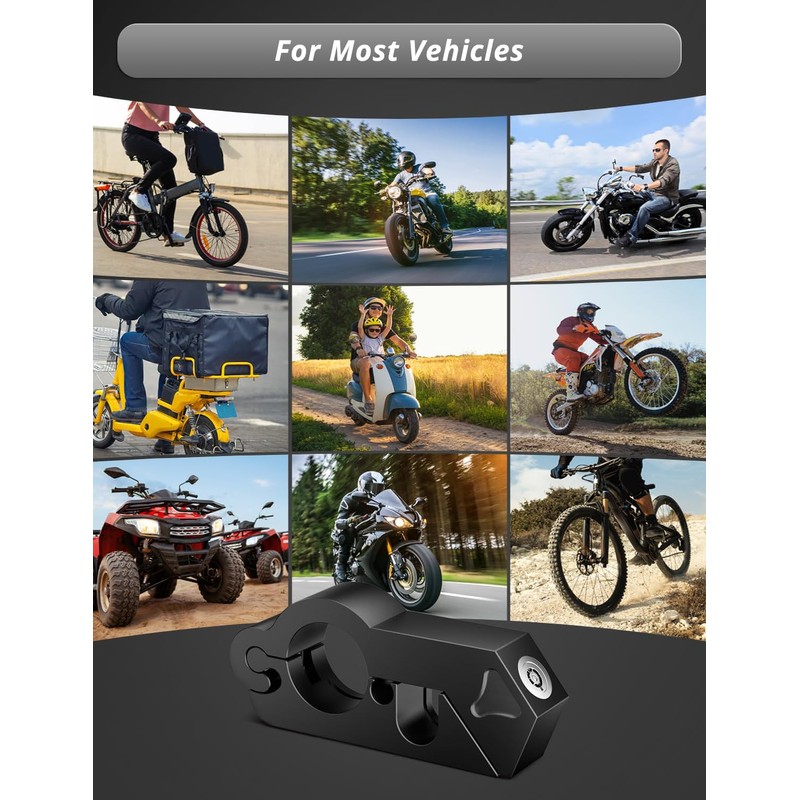 MACHSWON Motorcycle Lock & Helmet Lock Combo, Anti Theft Brake