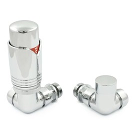 Thermostatic Radiator Valve Set - Realm Chrome Radiator Valves inc. Corner TRV & Lockshield