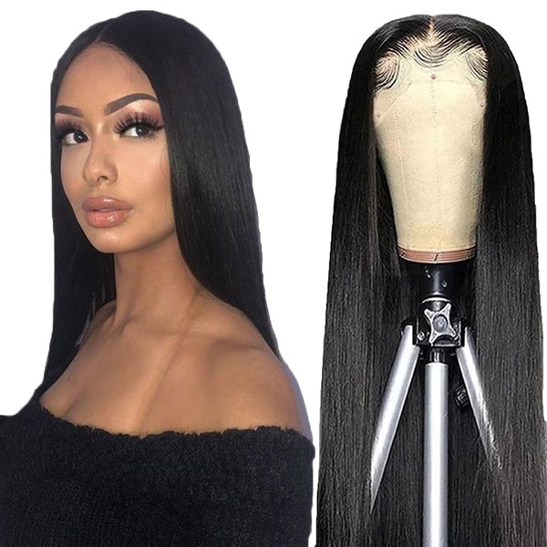 Salharer 30 Inch 13x6 Transparent Lace Front Human Hair Wig