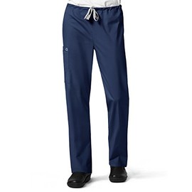 WonderWink Womens Drawstring Cargo - Short Medical Scrubs Pants, Navy, Large Short US