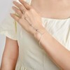 Lansora Hand Chain Bracelet Stainless Steel Finger Ring Bracelet Adjustable