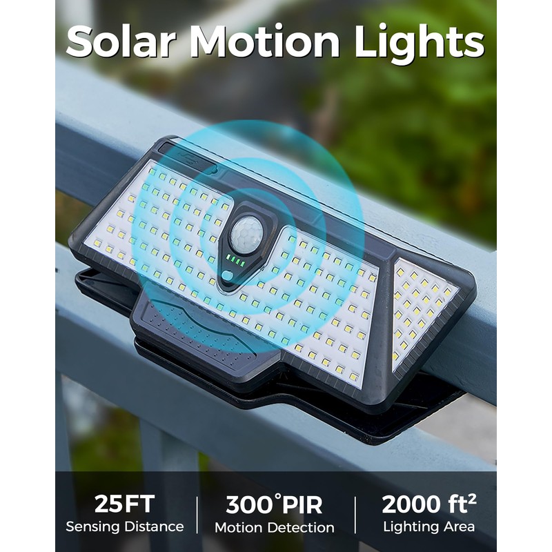 LIFENGSOLER Large Clip on Solar Lights Outdoor, 208 LEDs 1000Lum