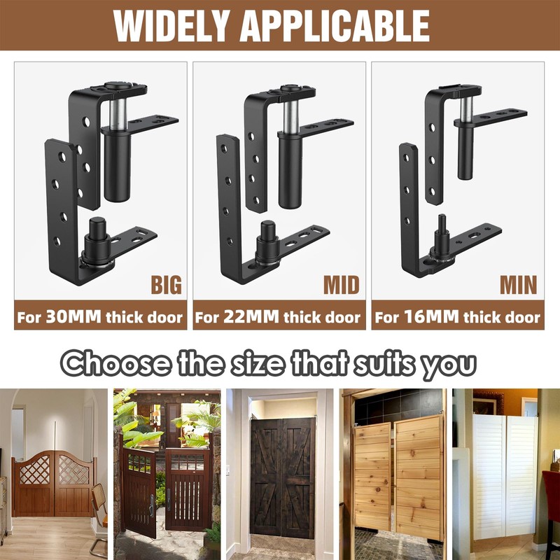 Saloon Door Hinges, Double Action Spring Hinge Self Closing, Heavy