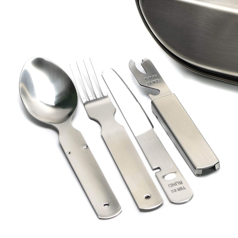 German cutlery set 4 pieces Eating utensils military style spoon