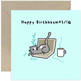 Funny Cat Birthday Card for Men and Women - Birthday Gifts for Cat Owner - Hilarious Cat Joke Birthday Card for Husband, Wife, Son, Daughter, Parents | Blank Inside