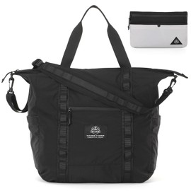 Lightweight Travel Bag for Men&Women Overnight Bag With Removable Shoulder Strap, Luggage Bag with Trolley Sleeve Waterproof MOLLE Hiking Tote Bag for Travel, Trip, Fitness (Black)